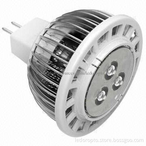 LD 3W MR16 LED Spotlight, Flat with 42 Pieces Aluminum Fins, Bridgelux/Epistar/Epileds Chip